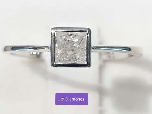 **BARGAIN BUY** PRINCESS CUT | 0.420ct | DIAMOND SOLITAIRE RING | WHITE GOLD - BUY SAFE