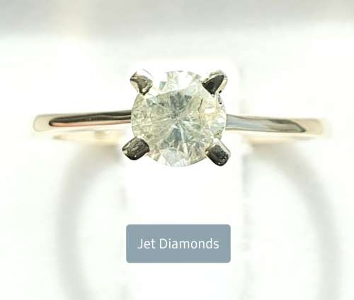 **BARGAIN BUY** ROUND CUT | 0.640ct | DIAMOND SOLITAIRE RING | YELLOW GOLD - BUY SAFE