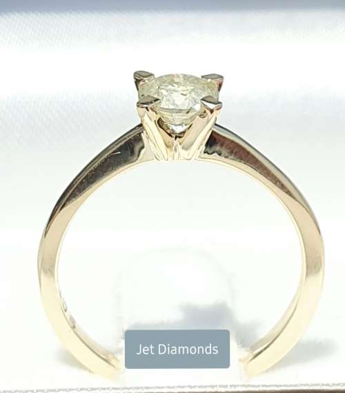 **BARGAIN BUY** ROUND CUT | 0.640ct | DIAMOND SOLITAIRE RING | YELLOW GOLD - BUY SAFE