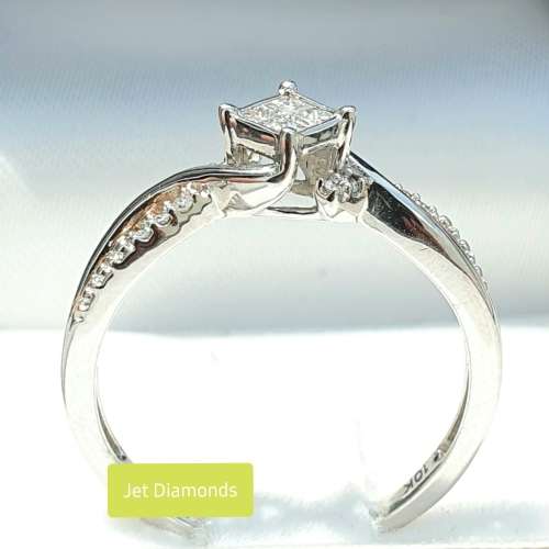 **SUPERB TWO TONE | R22639** SWIRL DESIGN | 0.250ct | DIAMOND RING | WHITE / ROSE GOLD - BUY SAFE