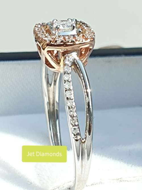 **SUPERB DEAL | R27639** SPLIT SHANK DESIGN | 0.350ct | DIAMOND RING | WHITE / ROSE GOLD - BUY SAFE