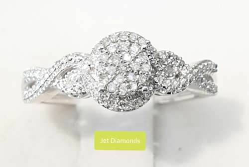 **SWIRL COLLECTION | R27639** DESIGNER | 0.250ct | CLUSTER DIAMOND RING | WHITE GOLD - BUY SAFE