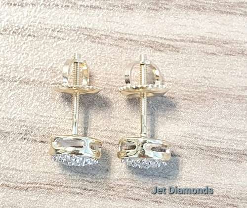 **DIAMOND EARRINGS | R16341** MICRO PAVE SET | 0.150ct | CLUSTER DESIGN | YELLOW GOLD - BUY SAFE