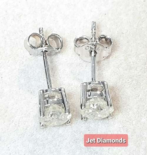 **DIAMOND STUDS | R52145** SPARKLING | 1.030ct | DIAMOND EARRINGS | 18KT WHITE GOLD - BUY SAFE