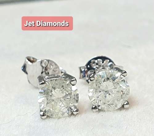**DIAMOND STUDS | R52145** SPARKLING | 1.030ct | DIAMOND EARRINGS | 18KT WHITE GOLD - BUY SAFE