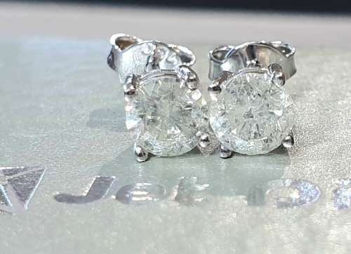 **DIAMOND STUDS | R52145** SPARKLING | 1.030ct | DIAMOND EARRINGS | 18KT WHITE GOLD - BUY SAFE