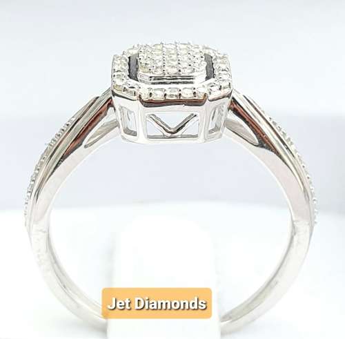 **PRINCESS COLLECTION | R21639** CLUSTER | 0.200ct | DIAMOND RING | WHITE GOLD - BUY SAFE