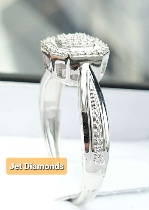 **PRINCESS COLLECTION | R21639** CLUSTER | 0.200ct | DIAMOND RING | WHITE GOLD - BUY SAFE