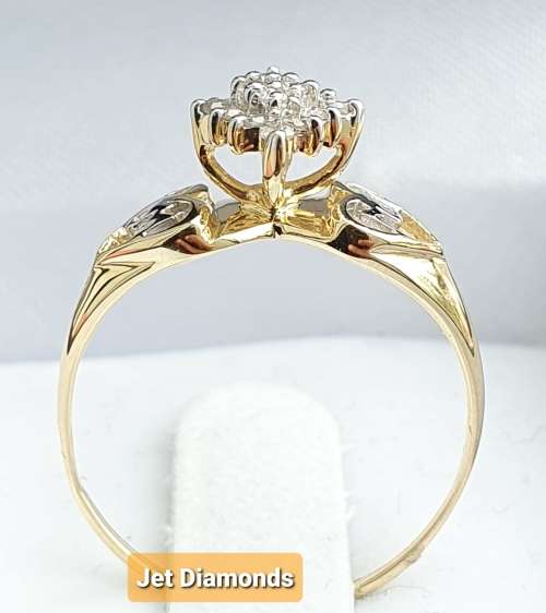 **GORGEOUS | R29639** DESIGNER | 0.250ct | CLUSTER DIAMOND RING | YELLOW GOLD - BUY SAFE