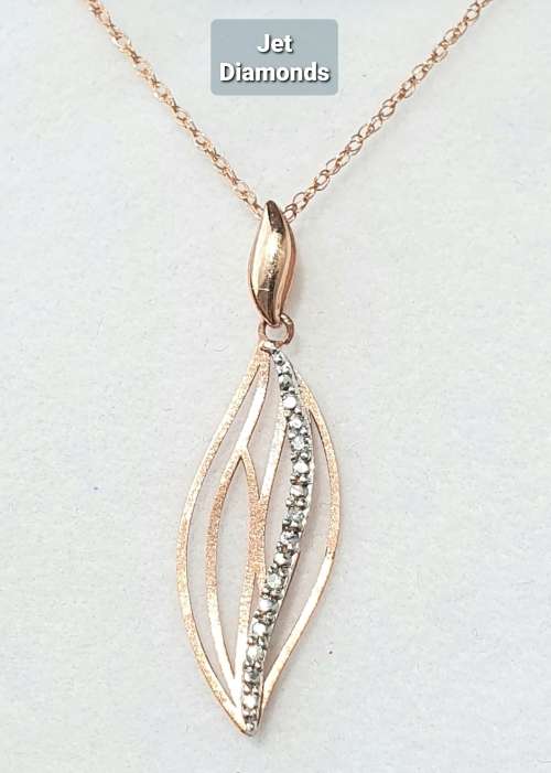 **GORGEOUS | R18736** DESIGNER | 0.150ct DIAMOND PENDANT | ROSE GOLD + OPTIONAL CHAIN -BUY SAFE