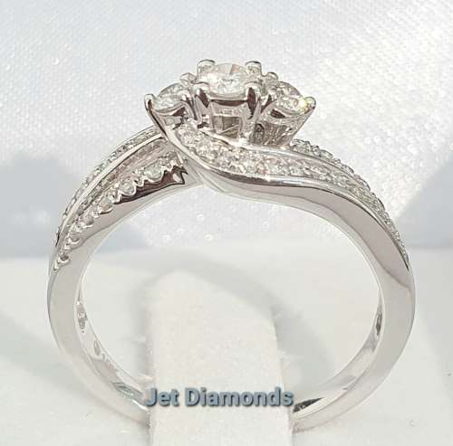 **TRILOGY DESIGN | R42852** HIGH QUALITY | 0.750ct | DIAMOND RING | WHITE GOLD - BUY SAFE