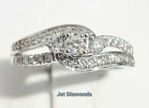 **TRILOGY DESIGN | R42852** HIGH QUALITY | 0.750ct | DIAMOND RING | WHITE GOLD - BUY SAFE