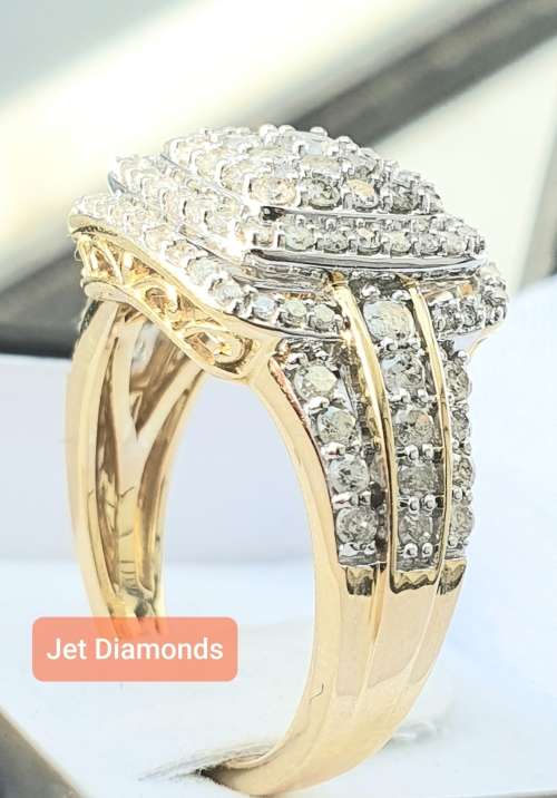 **MASSIVE PROMO | R78652]** ROUND CUT | 2.00ct | COCKTAIL DIAMOND RING | YELLOW GOLD - BUY SAFE