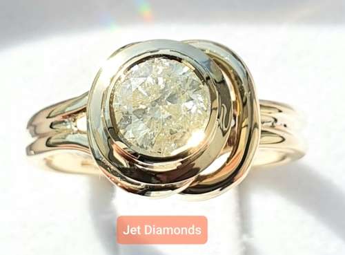 **BARGAIN BUY** ROUND CUT | 0.590ct | DIAMOND SOLITAIRE RING | YELLOW GOLD - BUY SAFE