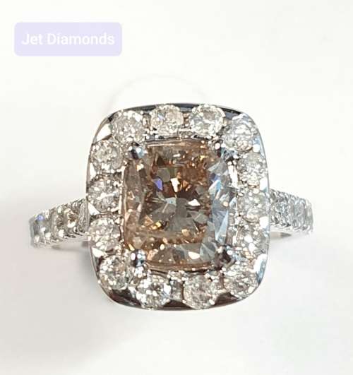 **HUGE CERTIFIED | R215362** CUSHION CUT | 2.921ct | DESIGNER DIAMOND RING |18KT WHITE GOLD-BUY SAFE
