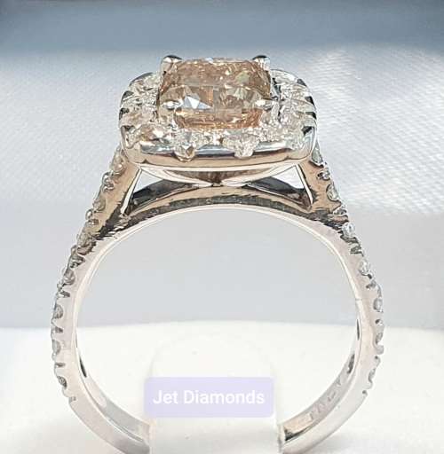 **HUGE CERTIFIED | R215362** CUSHION CUT | 2.921ct | DESIGNER DIAMOND RING |18KT WHITE GOLD-BUY SAFE
