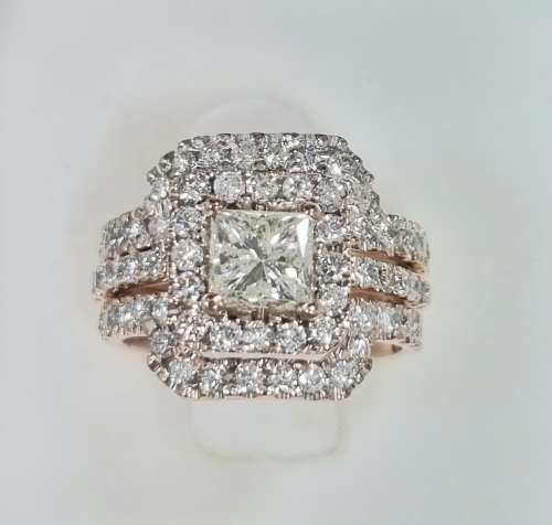 **CERTIFIED | R85634** PRINCESS CUT  | 0.673ct | DESIGNER DIAMOND TRIPSET| 18KT ROSE GOLD - BUY SAFE