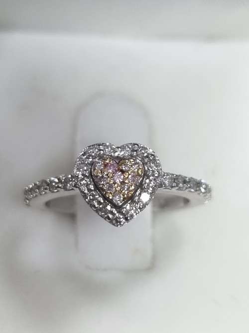 **FABULOUS PINK DIAMONDS | R39412** HEART DESIGN | 0.50ct | DIAMOND RING | WHITE GOLD - BUY SAFE