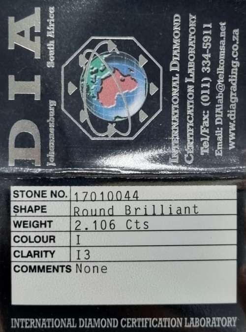 **MASSIVE PROMO | R188347]** ROUND CUT |2.106ct| CERTIFIED DIAMOND RING | 18KT WHITE GOLD - BUY SAFE