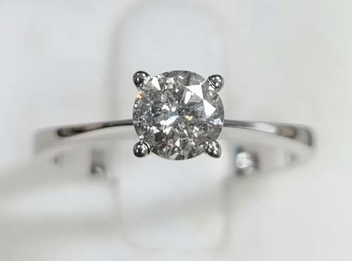 **NATURAL CERTIFIED DIAMOND | R59673** ROUND CUT | 0.580ct | DIAMOND RING | 18KT WHITE GOLD-BUY SAFE