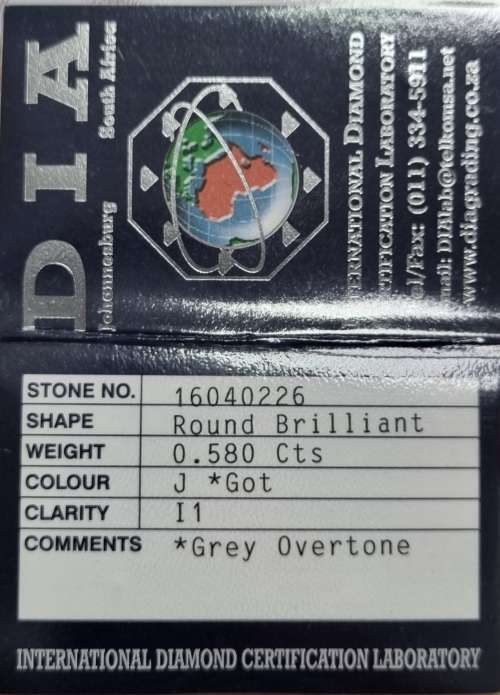 **NATURAL CERTIFIED DIAMOND | R59673** ROUND CUT | 0.580ct | DIAMOND RING | 18KT WHITE GOLD-BUY SAFE