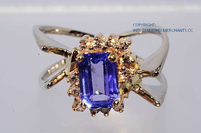 **AMAZING [R38523]** [1.270CTS] DIAMOND / TANZANITE RING WHITE GOLD**  - BUY SAFE