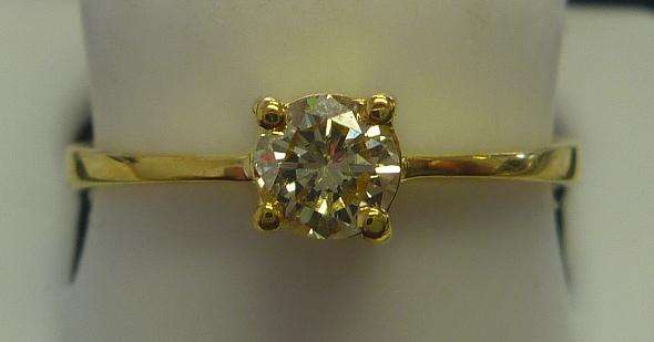 **BARGAIN [R15361]** SOLITAIRE ROUND CUT [0.360ct] DIAMOND RING IN YELLOW GOLD - BUY SAFE
