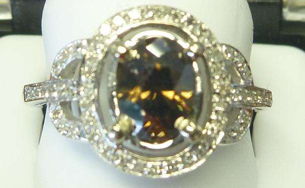 **COGNAC [R41428]** OVAL [1.380ct] DIAMOND RING [0.930ct CENTRE] WHITE GOLD -BUY SAFE