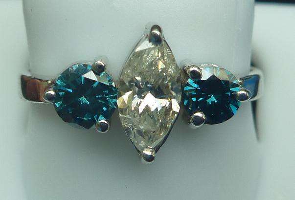 **WOW [R46871]* TRILOGY MARQUISE / ROUND [1.170ct] DIAMOND RING [WHITE GOLD] - BUY SAFE