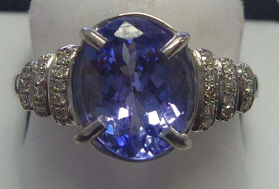 **AMAZING [R38523]** [2.30CTS] DIAMOND / TANZANITE RING WHITE GOLD**  - BUY SAFE