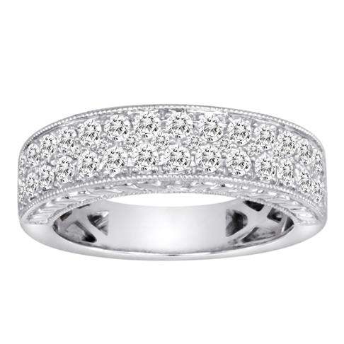 **GORGEOUS [R42838]** HIGH [G / VS] QUALITY [1.050ct] DIAMOND BAND [5.241g] WHITE GOLD -BUY SAFE