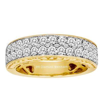 **BREATHTAKING [R31549]** HIGH [G / VS] QUALITY [0.700ct] DIAMOND BAND [4.413g] YELLOW GOLD-BUY SAFE