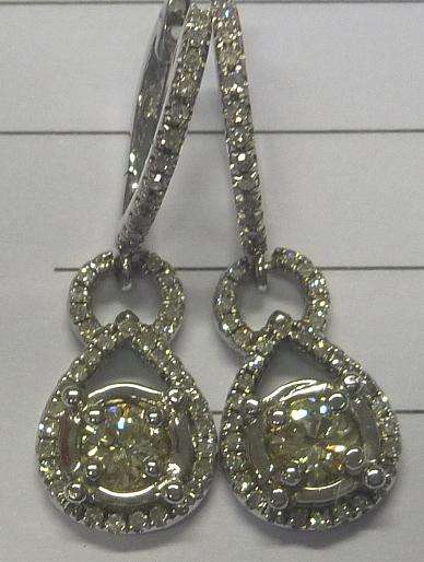 **1st TIME ON BOB [R45258]** NATURAL DIAMOND [1.250ct] DROP EARRINGS [WHITE GOLD] - BUY SAFE