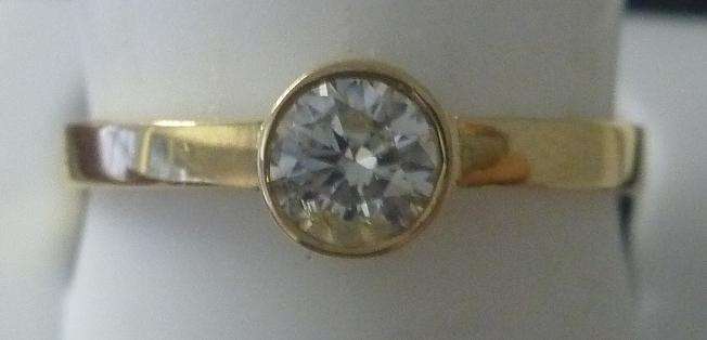 **CRAZY SPARKLE [R17208]** ROUND CUT [0.350ct] TUBE DESIGN DIAMOND RING [YELLOW GOLD] - BUY SAFE