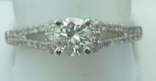 **PROMO [R24751]** HIGH QUALITY [0.610ct] DIAMOND RING [2.776g] WHITE GOLD - BUY SAFE