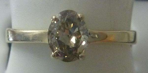 **CHAMPAGNE [R20958]** OVAL CUT [SI2] DIAMOND [0.500ct] RING [YELLOW GOLD] - BUY SAFE