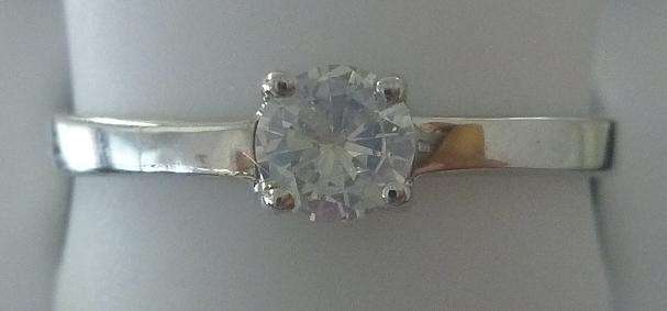 **GORGEOUS [R15881]** SPARKLING [SI1] SOLITAIRE SET [0.261ct] DIAMOND RING [WHITE GOLD] - BUY SAFE