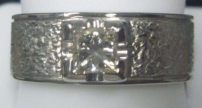 **GENTS RING [R21587]** UNIQUE SYLE [0.380ct] PRINCESS DIAMOND [WHITE GOLD] - BUY SAFE