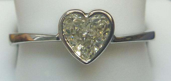 **RARE SOLITAIRE [R28225]** HEART SHAPE [0.450ct] DIAMOND RING [WHITE GOLD] - BUY SAFE