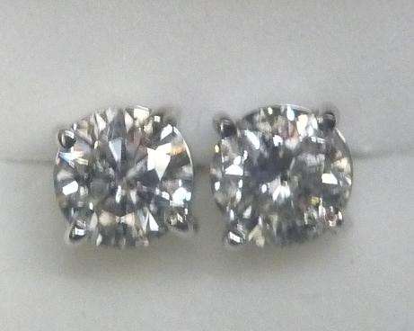 **BARGAIN [R32719]** SPARKLING DIAMOND [0.890ct] EARRINGS [WHITE GOLD] -  BUY SAFE