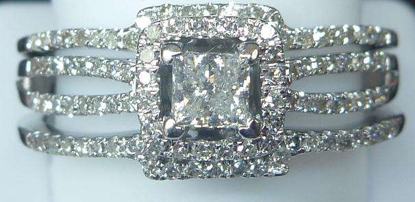 **BRIDAL TRIPSET [R45463]** DIAMOND RING [1.10ct] WITH 2 BANDS [6.346g] SOLID WHITE GOLD - BUY SAFE