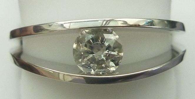 **GORGEOUS [R23968]** HIGH QUALITY [SI3] TENSION SET [0.420ct] DIAMOND RING [WHITE GOLD] - BUY SAFE