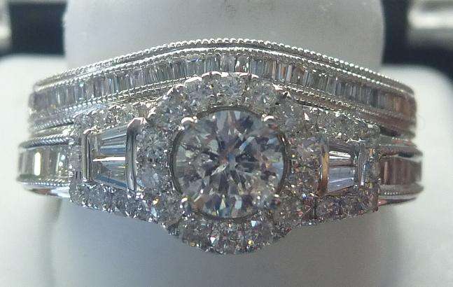 **PIECE OF ART [R62786]** BAGUETTE BRIDAL [1.300ct] DIAMOND RINGS [6.305g] WHITE GOLD - BUY SAFE