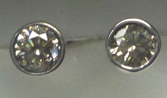 **TUBED EARRINGS SPECIAL [R29246]** SPARKLING [0.522ct] DIAMONDS [WHITE GOLD] -  BUY SAFE