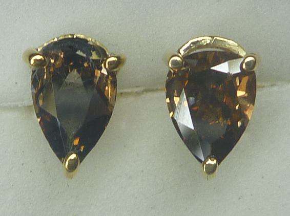 **RARE CHAMPAGNE [R30215]** SPARKLING PEAR [0.865ct] DIAMONDS [YELLOW GOLD] -  BUY SAFE