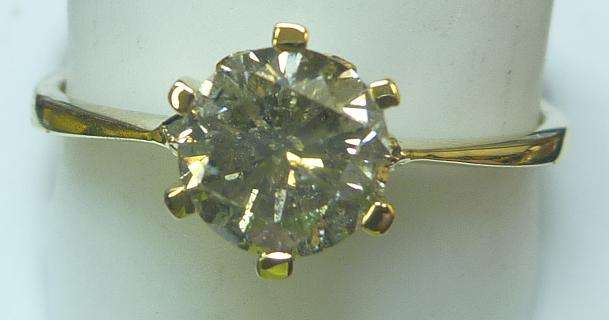 **FANCY GREENISH COLOUR [R45021]** DIAMOND [1.245CT] SOLITAIRE RING [YELLOW GOLD] - BUY SAFE