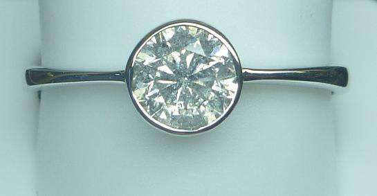 **TUBE DESIGN [R31807]** ROUND CUT [0.730ct] SOLITAIRE DIAMOND RING [WHITE GOLD] - BUY SAFE