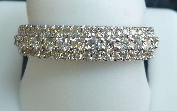 **MAGICAL [R31408]** HIGH [G / SI1] QUALITY [0.700ct] DIAMOND BAND [3.540g] WHITE GOLD - BUY SAFE