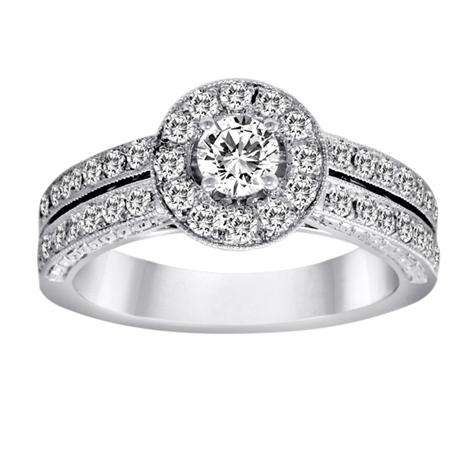 **HALO PATTERN [R47254]** HIGH QUALITY [1.050ct] DIAMOND RING [4.609g] WHITE GOLD - BUY SAFE