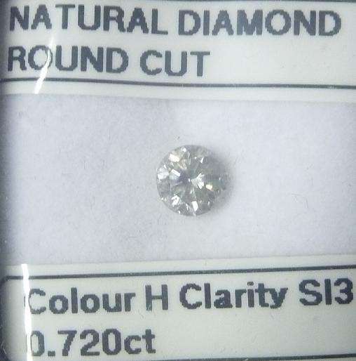 **NATURAL DIAMOND** SPARKLING ROUND CUT [H / SI3] DIAMOND STARTING AT R1 - BUY SAFE